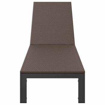 Sonnenliege mit Rädern Braun Poly Rattan
