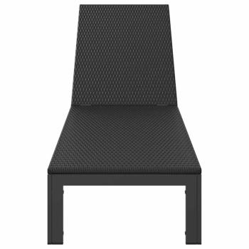 Sonnenliege mit Rädern Schwarz Poly Rattan