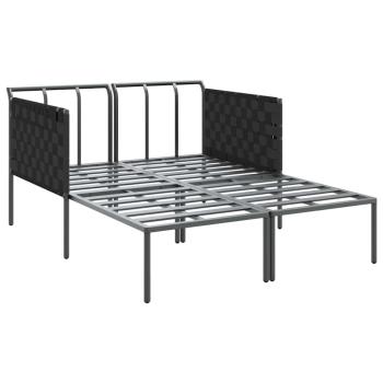 Sonnenliege mit Kissen für 2 Personen Anthrazit 115x153x69,5 cm Stahl