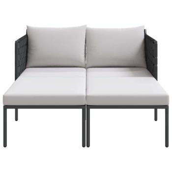 Sonnenliege mit Kissen für 2 Personen Anthrazit 115x153x69,5 cm Stahl