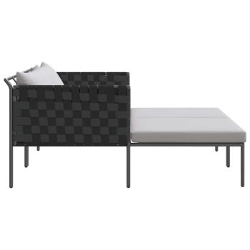 Sonnenliege mit Kissen für 2 Personen Anthrazit 115x153x69,5 cm Stahl