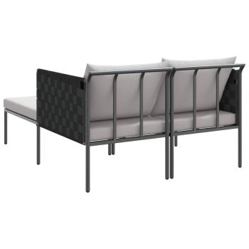 Sonnenliege mit Kissen für 2 Personen Anthrazit 115x153x69,5 cm Stahl
