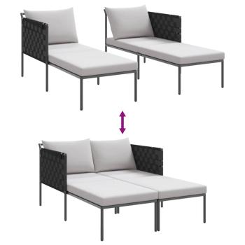 Sonnenliege mit Kissen für 2 Personen Anthrazit 115x153x69,5 cm Stahl