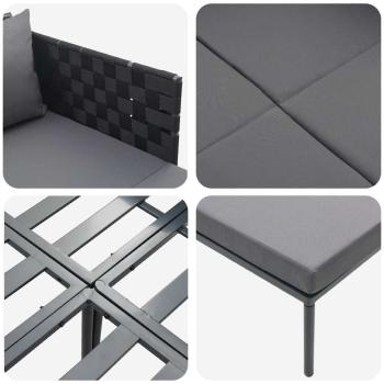 Sonnenliege mit Kissen für 2 Personen Anthrazit 115x153x69,5 cm Stahl