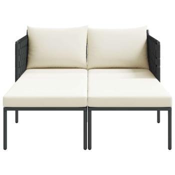 Sonnenliege mit Kissen für 2 Personen Anthrazit 115x153x69,5 cm Stahl