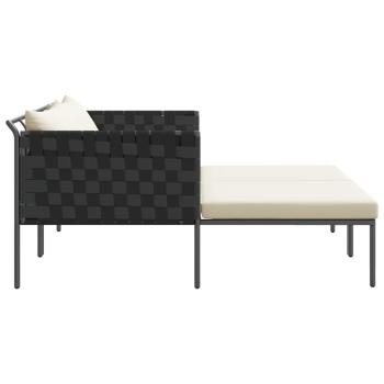 Sonnenliege mit Kissen für 2 Personen Anthrazit 115x153x69,5 cm Stahl