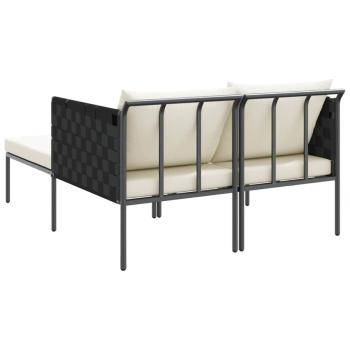 Sonnenliege mit Kissen für 2 Personen Anthrazit 115x153x69,5 cm Stahl