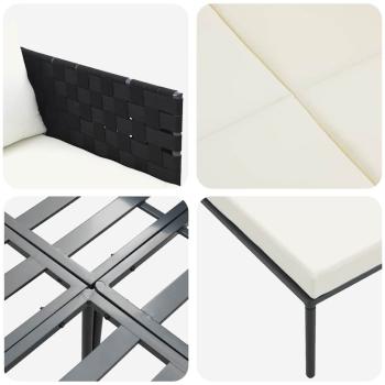 Sonnenliege mit Kissen für 2 Personen Anthrazit 115x153x69,5 cm Stahl