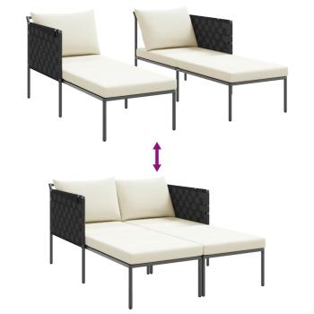 Sonnenliege mit Kissen für 2 Personen Anthrazit 115x153x69,5 cm Stahl