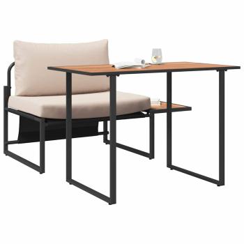 2-teiliges Garten-Esszimmer-Set Einzelstuhl mit taupefarbenen Kissen