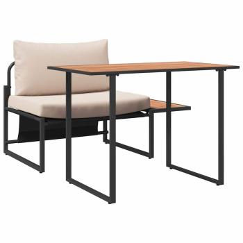 2-teiliges Garten-Esszimmer-Set Einzelstuhl mit taupefarbenen Kissen