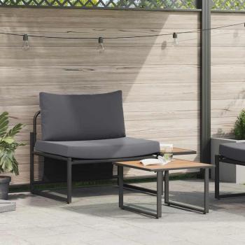 ARDEBO.de - 2-teiliges Garten-Sofa-Set mit einem Einzel-Sessel und anthrazitfarbenen Kissen