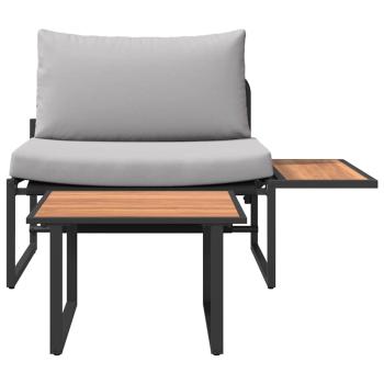 2-teiliger Garten-Sofaset mit Einzelstuhl und hellgrauen Kissen