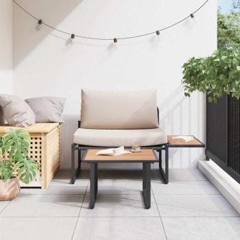 2-teiliges Gartensofa-Set mit Einzelsitz und taupefarbigen Kissen