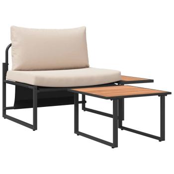 2-teiliges Gartensofa-Set mit Einzelsitz und taupefarbigen Kissen