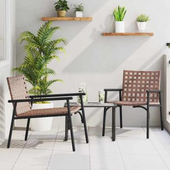 ARDEBO.de - Gartenstühle 2 Stück Schwarz 79x56x73,5 cm Poly Rattan