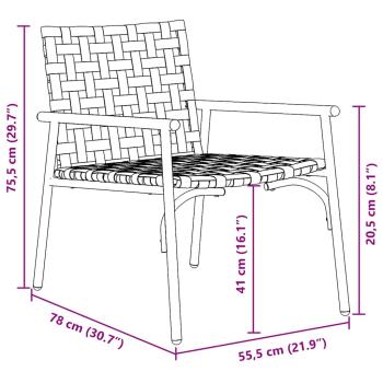 Gartenstühle 2 Stück Schwarz 79x56x73,5 cm Poly Rattan