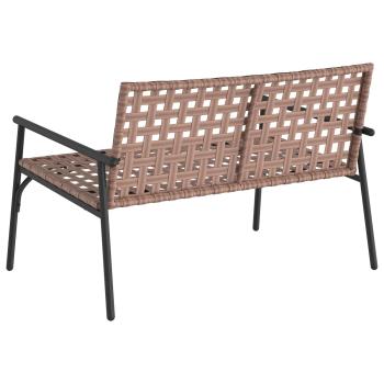 Gartenbank Schwarz 113x79x75 cm Poly Rattan