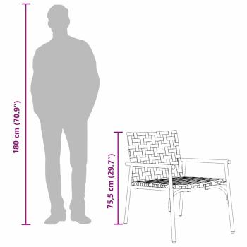 4-teiliges Outdoor-Coffee-Set aus braunem Rattan und Stahl