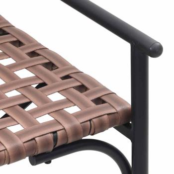 4-teiliges Outdoor-Coffee-Set aus braunem Rattan und Stahl