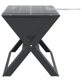 Faltbarer Holzkohle-Grill Schwarz 46x30x31 cm aus Stahl