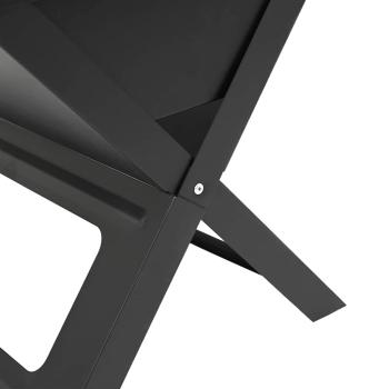 Faltbarer Holzkohle-Grill Schwarz 46x30x31 cm aus Stahl