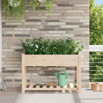 ARDEBO.de - Gartenpflanzer mit Regal 115x59x76 cm aus massivem Kiefernholz