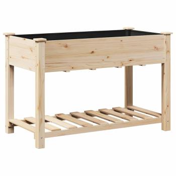 Gartenpflanzer mit Regal 115x59x76 cm aus massivem Kiefernholz