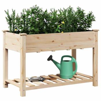 Gartenpflanzer mit Regal 115x59x76 cm aus massivem Kiefernholz