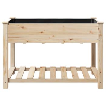 Gartenpflanzer mit Regal 115x59x76 cm aus massivem Kiefernholz