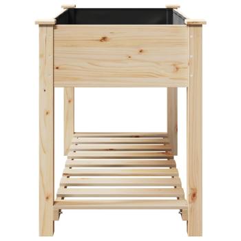 Gartenpflanzer mit Regal 115x59x76 cm aus massivem Kiefernholz