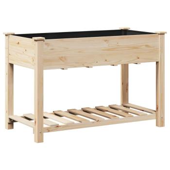 Gartenpflanzer mit Regal 115x59x76 cm aus massivem Kiefernholz
