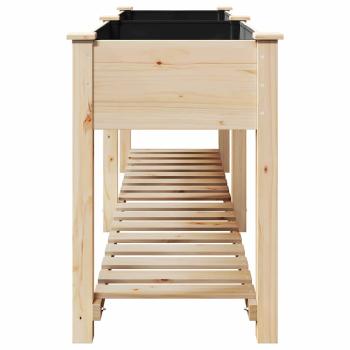 Gartenpflanzer mit Regal 203x53x76 cm aus massivem Fichtenholz