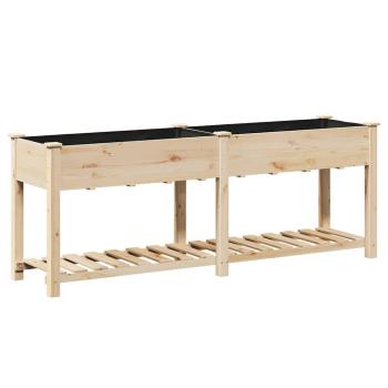 Gartenpflanzer mit Regal 203x53x76 cm aus massivem Fichtenholz