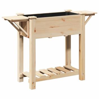 Gartenpflanzer mit Regalen 111x37x76 cm aus massivem Kiefernholz