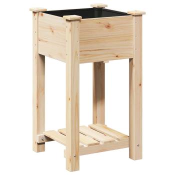 Gartenpflanzer mit Regal 45x45x76 cm aus massivem Kiefernholz