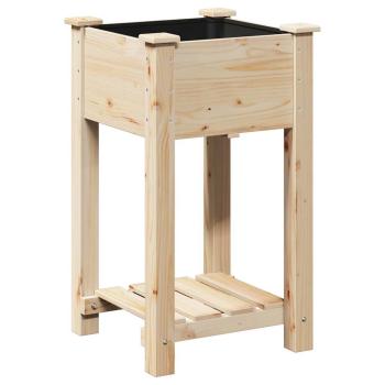 Gartenpflanzer mit Regal 45x45x76 cm aus massivem Kiefernholz