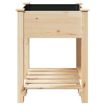 Gartenpflanzer mit Regal 60x60x76 cm aus massivem Kiefernholz