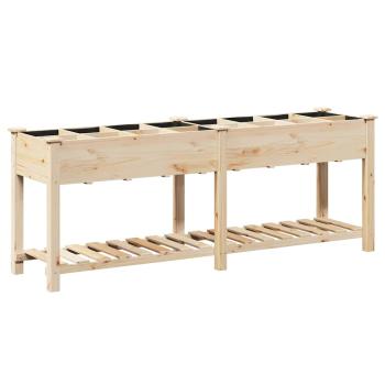 Gartenpflanzer mit Rastern 203x53x76 cm aus massivem Kiefernholz