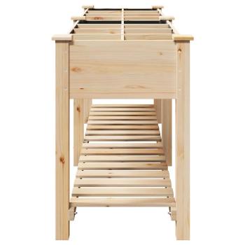 Gartenpflanzer mit Rastern 203x53x76 cm aus massivem Kiefernholz