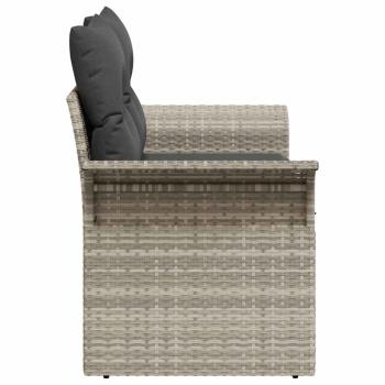 2-Sitzer Garten-Sofa mit Kissen Hellgrau Poly Rattan