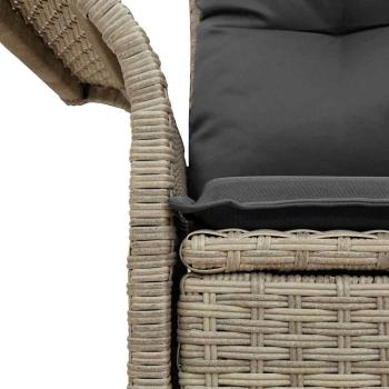 2-Sitzer Garten-Sofa mit Kissen Hellgrau Poly Rattan