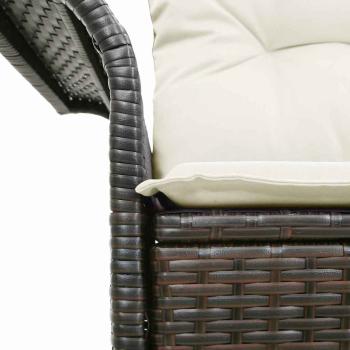 2-Sitzer Garten Sofa mit Stauraum und Kissen Braun Poly-Rattan