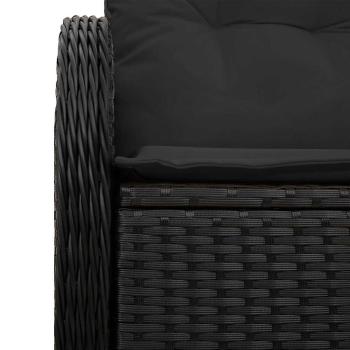 2-Sitzer Garten-Sofa mit Kissen Schwarz Poly-Rattan