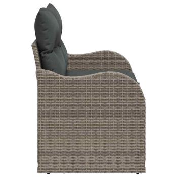 2-Sitzer Gartensofa mit Stauraum und Kissen Grau Poly Rattan