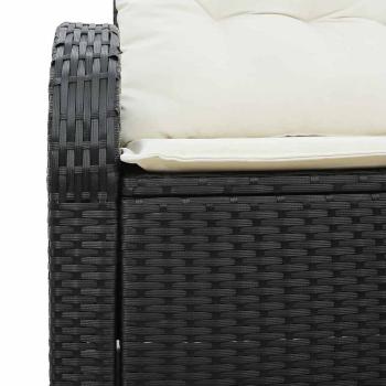 2-Sitzer Garten Sofa mit Kissen Schwarz Poly Rattan