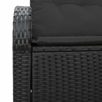 2-Sitzer Garten Sofa mit Stauraum und Kissen Schwarz Poly Rattan