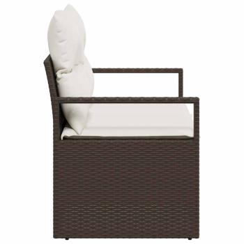 2-Sitzer Gartensofa mit Kissen Braun Poly Rattan