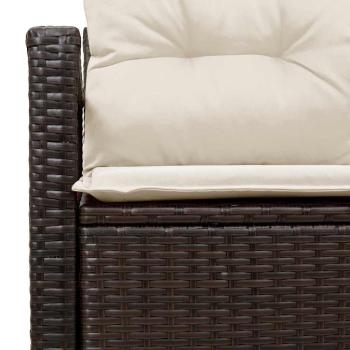 2-Sitzer Gartensofa mit Kissen Braun Poly Rattan