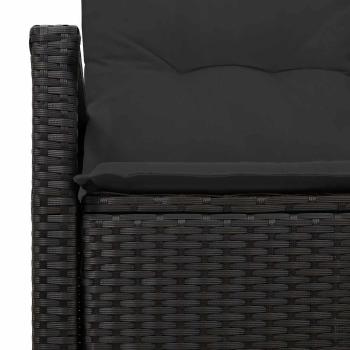 2-Sitzer Gartensofa mit Kissen Schwarz Poly Rattan